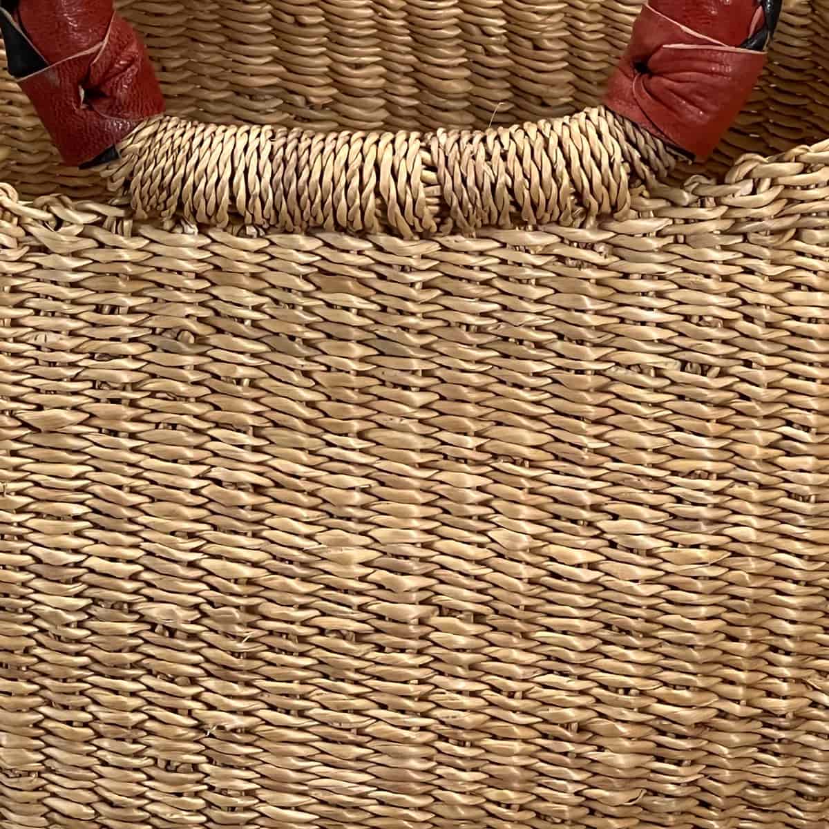 woven detail on Natural Small Shopping Tote