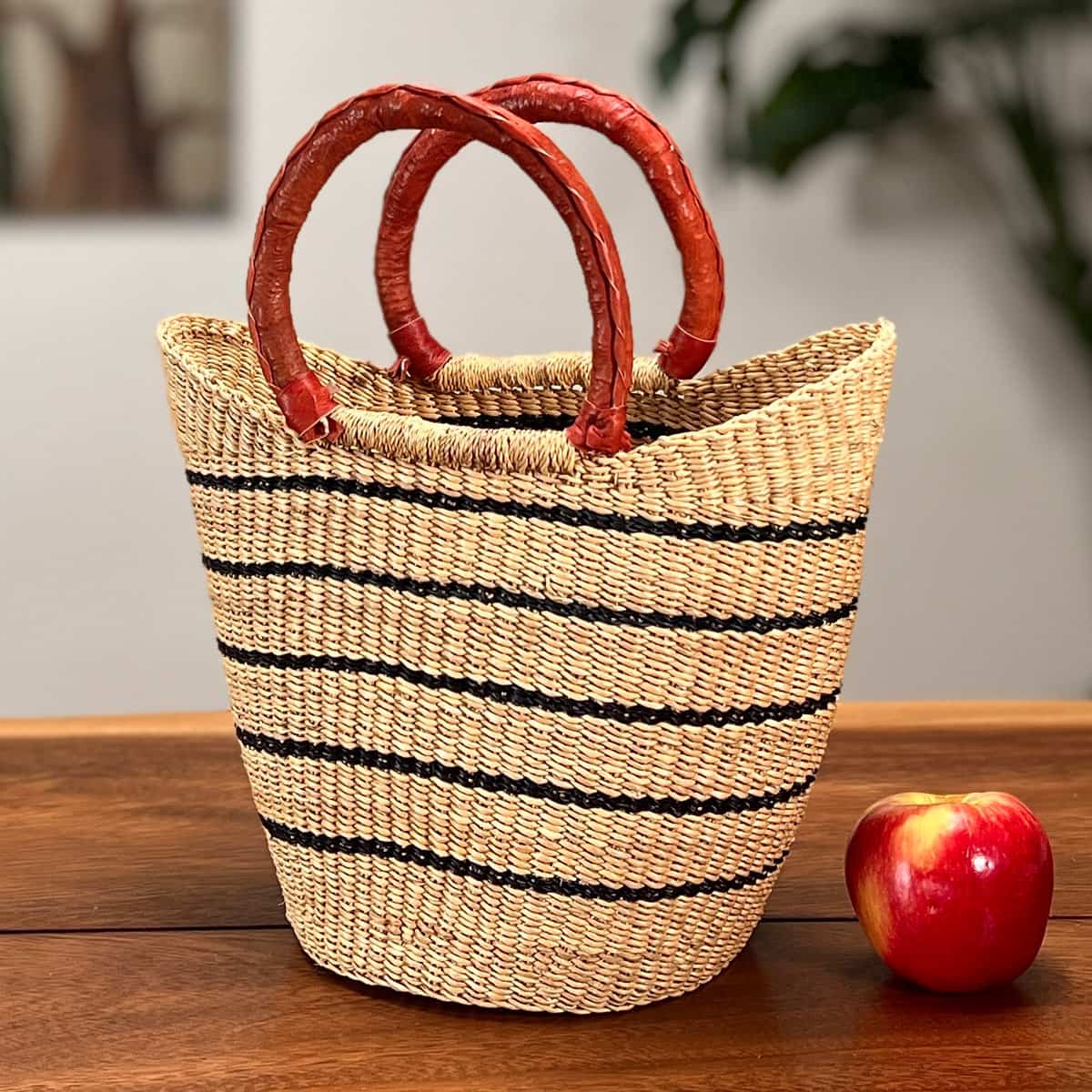 Small Shopping Tote next to an apple