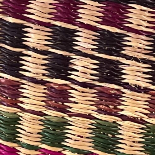 closeup of weave on Medium Round African Market Basket